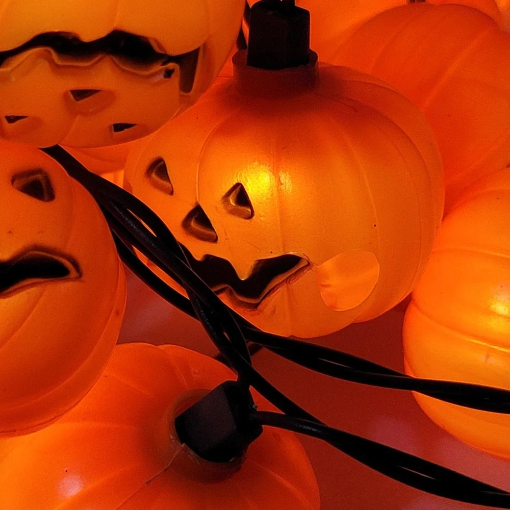 Way To Celebrate Spooky Hollow Pumpkin String Lights Halloween Orange 40 Count